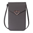 thumbnail image 1 of Stylish Ladies Leather Messenger Crossbody Bag Secure Heart Button Closure Minimalist Clutch For Daily Commuting And Work, 1 of 2
