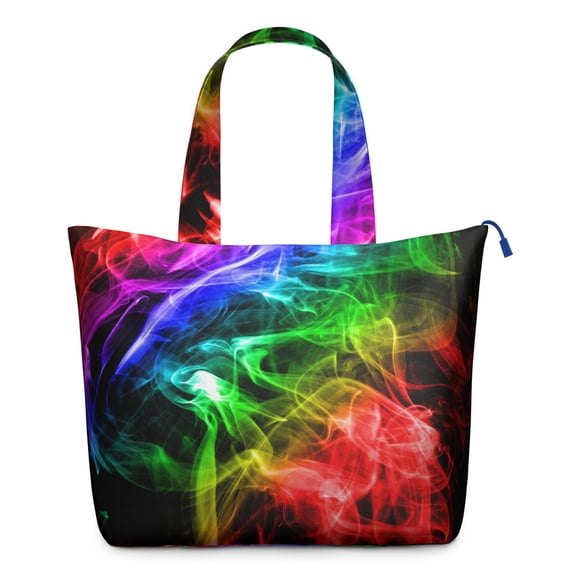 Stylish Large Capacity Travel Tote Bag for Women - Chic Zipper Closure Weekender Bag with Interior Pockets, Lightweight Carry-On for Gym, Work & Flights (Abstract Geometric Design)