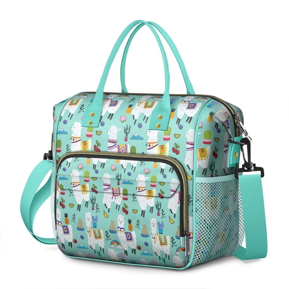 Stylish Large Insulated Tote with Kawaii Alpaca Design - Leakproof Cooler Bag for Picnic, Hiking & Daily Use - Easy-to-Clean & Durable