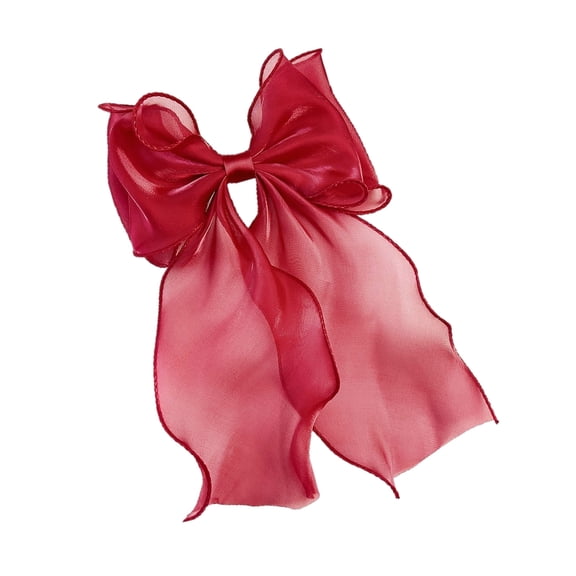 Stylish Large Tulle Hair Bows With Long Tail French Design Bowknot Hair Clip For Women And Girl Everyday and Stage Dance