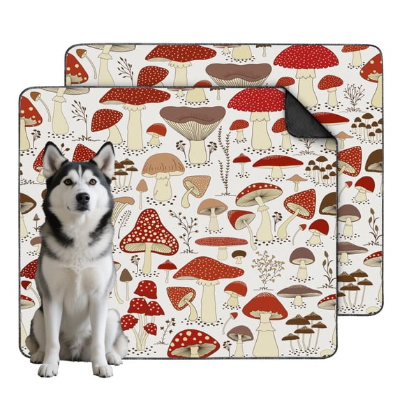 Stylish Large Washable Dog Pads with Plant Illustrations, Reusable Training Mat with Grip Technology for Tile and Wood Floors (Plant patterns, 35"x41")