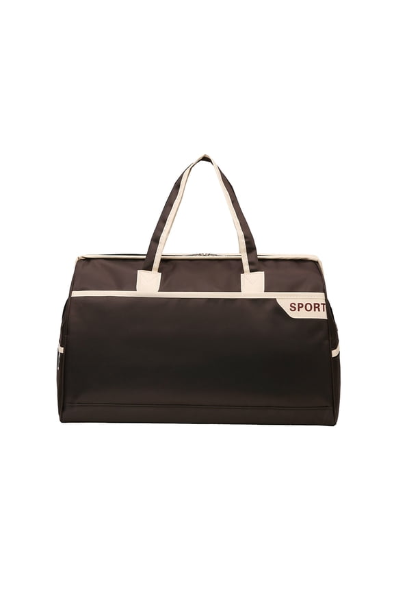 Stylish Large - capacity Storage Bag - Lightweight Waterproof Polyester Gym & Travel Bag with Multiple Pockets for Workouts, Weekend Trips, and More,Brown