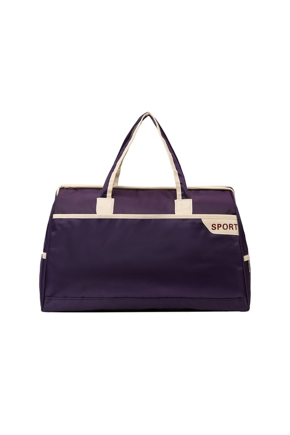 Stylish Large - capacity Storage Bag - Lightweight Waterproof Polyester Gym & Travel Bag with Multiple Pockets for Workouts, Weekend Trips, and More,Purple