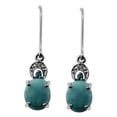 thumbnail image 1 of Stylish Larimar Natural Gemstone Drop Dangle Wedding Earrings 10K White Gold Jewelry, 1 of 4