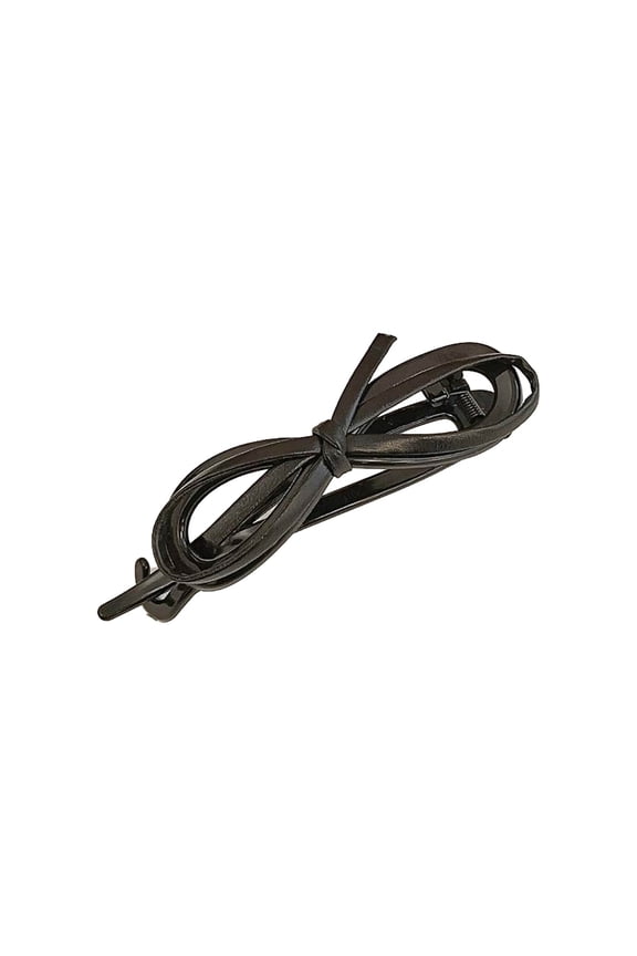 Stylish Leather Bow Hair Clips for Women and Girls - Firm Grip and Elegant Design