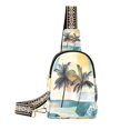 thumbnail image 1 of Stylish Leather Crossbody Bag 8.46x5.9x2.16In Easy To Carry Multi-Purpose Travel Hiking Shopping Fashion Bag Beach Tree Sunset, 1 of 7
