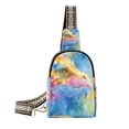 thumbnail image 1 of Stylish Leather Crossbody Bag 8.46x5.9x2.16In Easy To Carry Multi-Purpose Travel Hiking Shopping Fashion Bag Beautiful Watercolor Dragon, 1 of 7