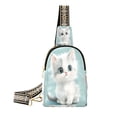 thumbnail image 1 of Stylish Leather Crossbody Bag 8.46x5.9x2.16In Easy To Carry Multi-Purpose Travel Hiking Shopping Fashion Bag Cute Cat with Blue Eyes, 1 of 7