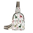 thumbnail image 1 of Stylish Leather Crossbody Bag 8.46x5.9x2.16In Easy To Carry Multi-Purpose Travel Hiking Shopping Fashion Bag Lovely Red Christmas Deer, 1 of 7