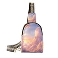 thumbnail image 1 of Stylish Leather Crossbody Bag 8.46x5.9x2.16In Easy To Carry Multi-Purpose Travel Hiking Shopping Fashion Bag Pink Beautiful Cloud, 1 of 7