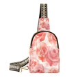thumbnail image 1 of Stylish Leather Crossbody Bag 8.46x5.9x2.16In Easy To Carry Multi-Purpose Travel Hiking Shopping Fashion Bag Pink Roses Seamless, 1 of 7