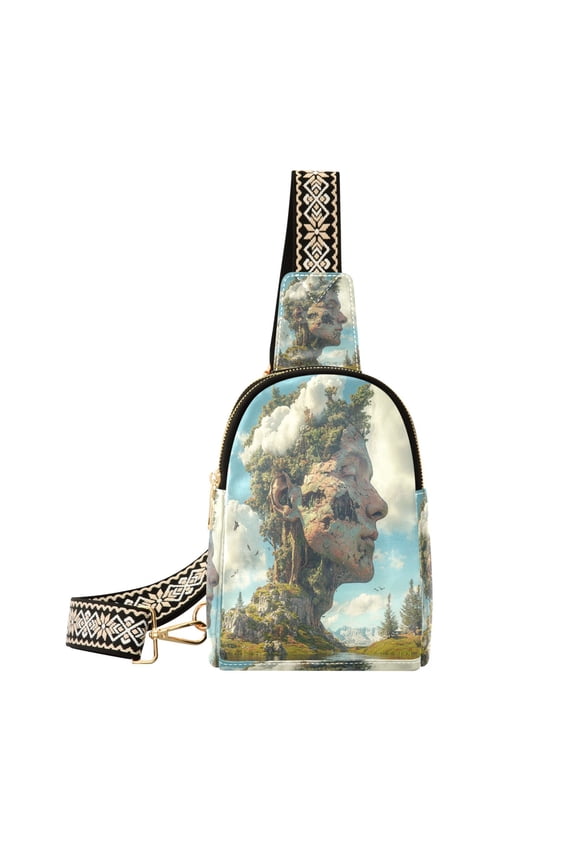 Stylish Leather Crossbody Bag 8.46x5.9x2.16In Easy To Carry Multi-Purpose Travel Hiking Shopping Fashion Bag Super Cool Stone