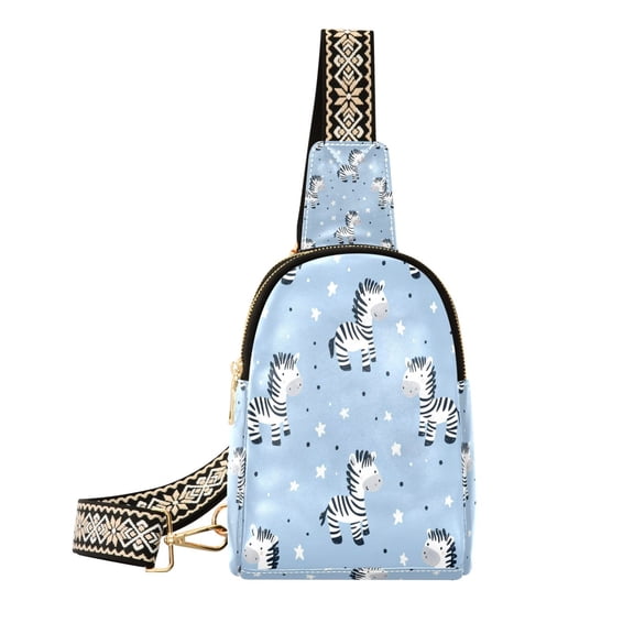 Stylish Leather Crossbody Bag 8.46x5.9x2.16In Easy To Carry Multi-Purpose Travel Hiking Shopping Fashion Bag Super Cute Cartoon Zebra