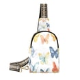 thumbnail image 1 of Stylish Leather Crossbody Bag 8.46x5.9x2.16In Easy To Carry Multi-Purpose Travel Hiking Shopping Fashion Bag Watercolor Pretty Butterfly, 1 of 7