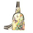 thumbnail image 1 of Stylish Leather Crossbody Bag 8.46x5.9x2.16In Easy To Carry Multi-Purpose Travel Hiking Shopping Fashion Bag Yellow Rainbow Butterfly, 1 of 7