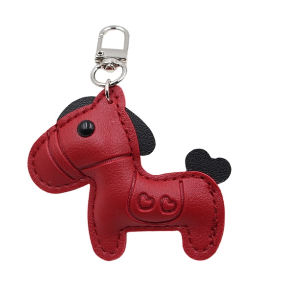 Stylish Leather Key Chain with Embossed Equine Pattern Suitable for Bag Charm Car Keys or Fashionable Accessories
