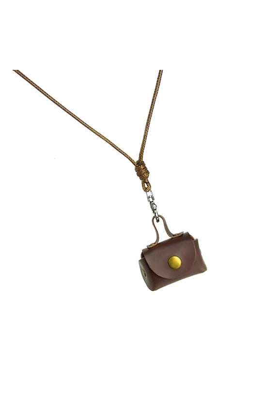 Stylish Leather Neck Pouches Pendant Necklace for Earbuds and Change Convenient and Fashion Accessory for Daily Use