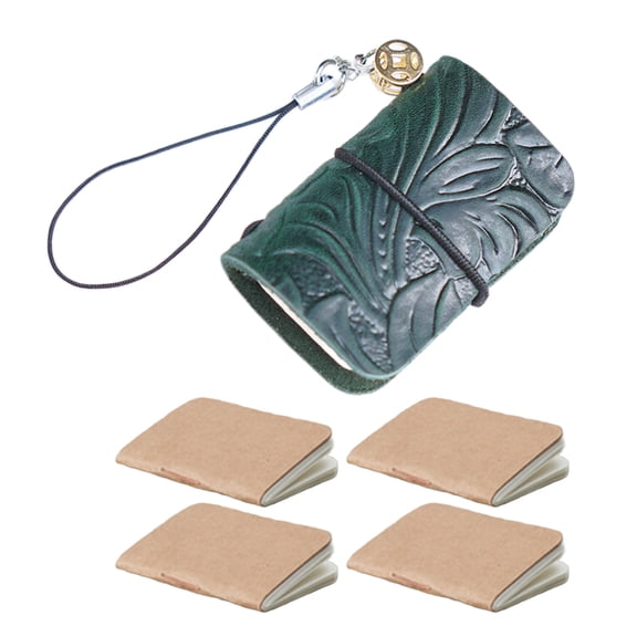 Stylish Leather Pocket Notepads Stylish Miniature Notebook Leather Texture Pocket Notepads for Drawing and Note Taking