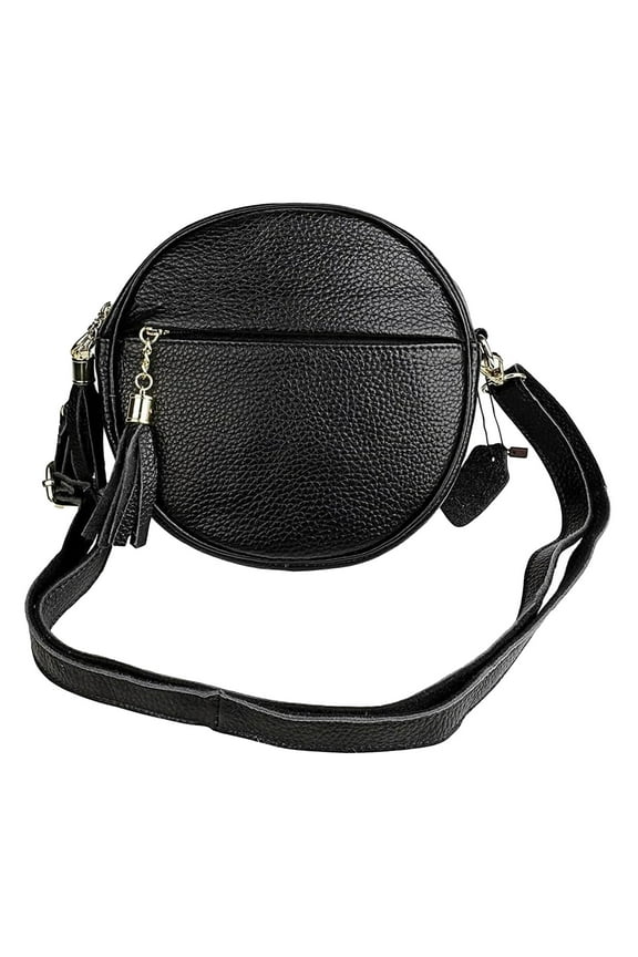 Leather Shoulder Bag Round Purse Handbag for Women Travel Work Party Casual Outfit Accessory