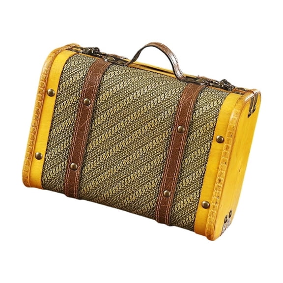 Stylish Leather Suitcases Large Storage Trunk for Clothing and Books