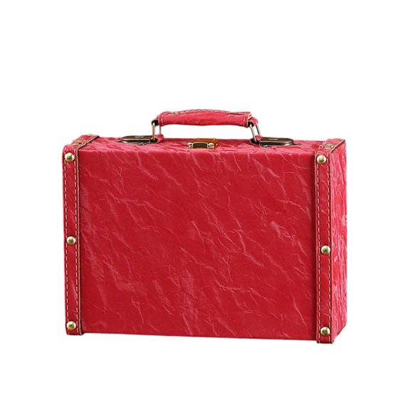 Stylish Leather Suitcases Large Storage Trunk for Clothing and Books