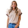 thumbnail image 1 of Stylish Leopard Patchwork Design Crew Neck Tee for Summer Outings - [ZhiHiMeRi] | (US 8-10)M, 1 of 12