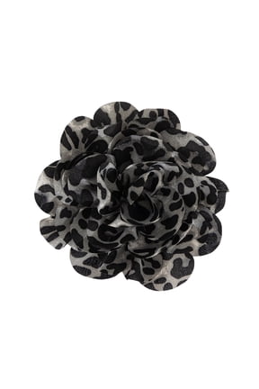 Stylish Leopard Pattern Floral Duckbill Clip Brooch Fabric Flower Lapel Pin Handmade Clothing Accessory for Trendy Women