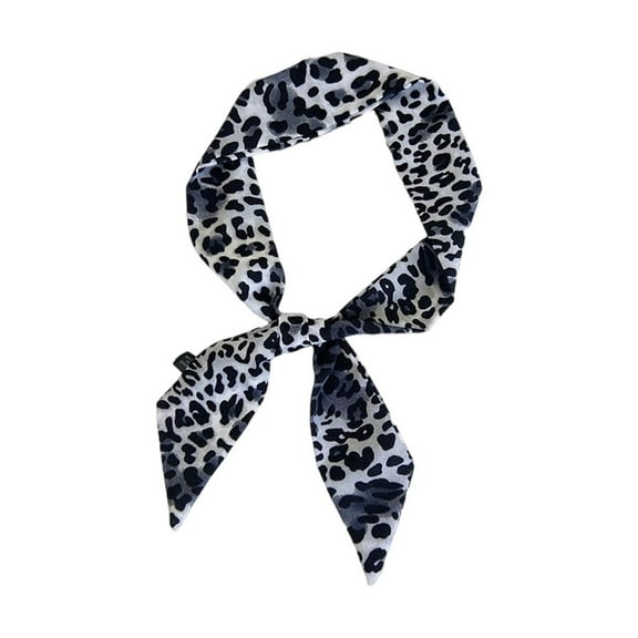 Stylish Leopard Pattern Thin Silk Neck Scarf Fashionable Neckerchief Lightweight