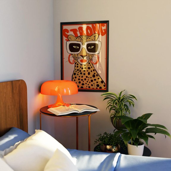 Stylish Leopard Portrait Retro Eclectic Poster Unframed Paper Print
