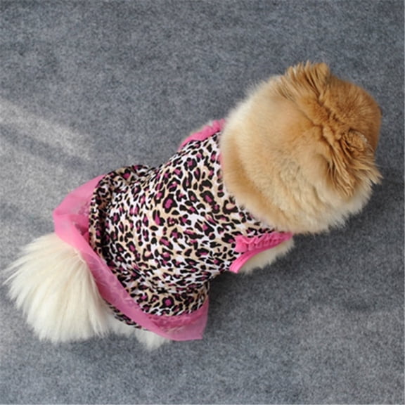 Stylish Leopard Print Summer Dress Apparel for Small Puppy Dog and Cat