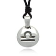thumbnail image 1 of Stylish Libra Sign Zodiac Symbol Sterling Sliver Pendant Necklace Jewelry With Cotton Cord, 1 of 1