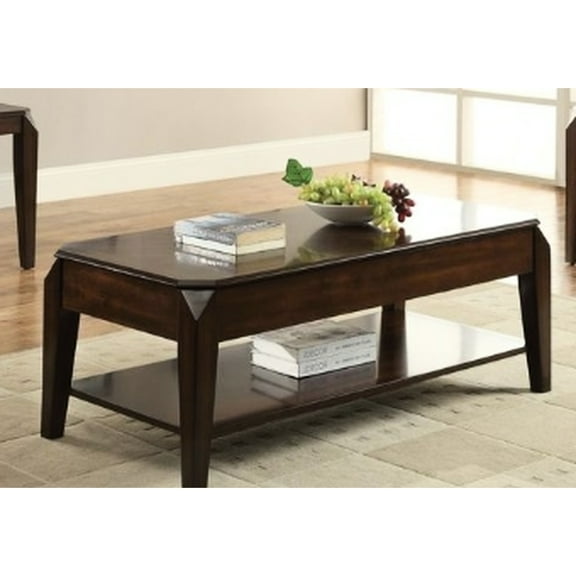 Stylish Lift Coffee Table In Walnut Color - Practical & Elegant Finish Rectangular With Feature Fashionable Design