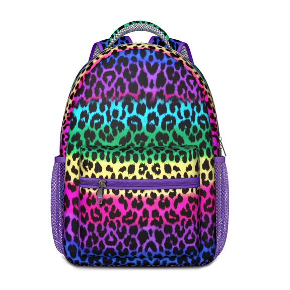 Stylish Lightweight Backpack for with Tropical Animal Print and Abstract Glitter Spots, Perfect School Bag for Elementary Students and Travel Lovers