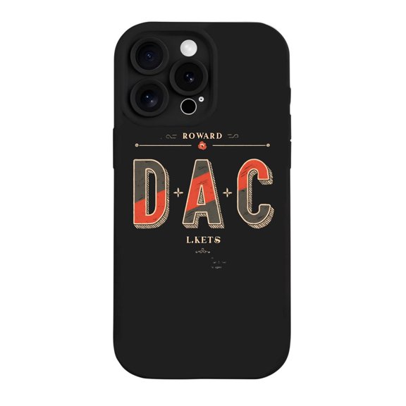 Stylish Lightweight iPhone 15 Pro Case - Yellowing Resistant with Unique ' ROWARD D C ' Design in Orange and Beige