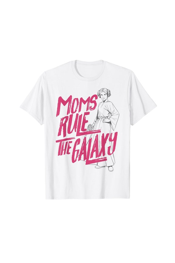 Stylish Line Art Woman T-Shirt for Moms Who Rule the Galaxy on Mother's Day