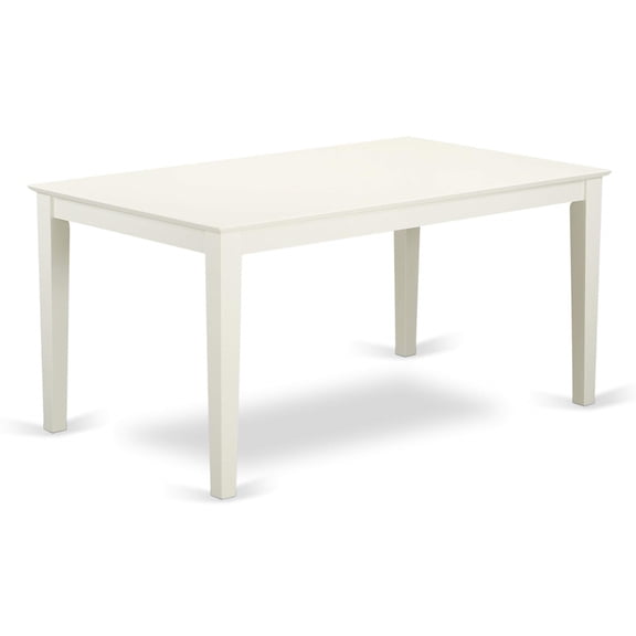 Stylish Linen White Finish Dining Table Set with Solid Wood Chairs - Elegant Rectangular Shape, Clean Lines, Beveled Tabletop - Perfect for Any Home Decor