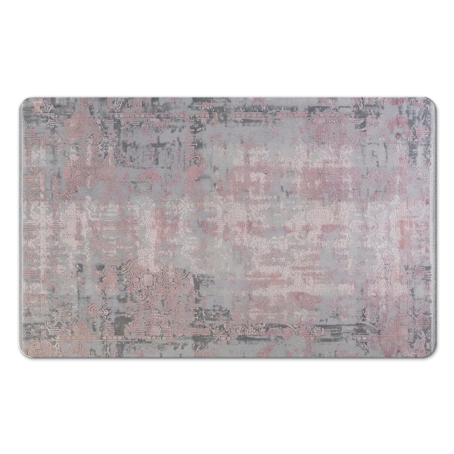 Stylish Living with our Modern Abstract Gray Runner Rug Soft, Low