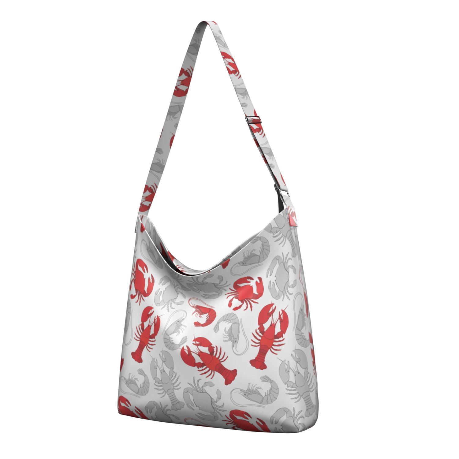 Stylish Lobster Print Crossbody Shoulder Bag Lightweight Adjustable — free download
