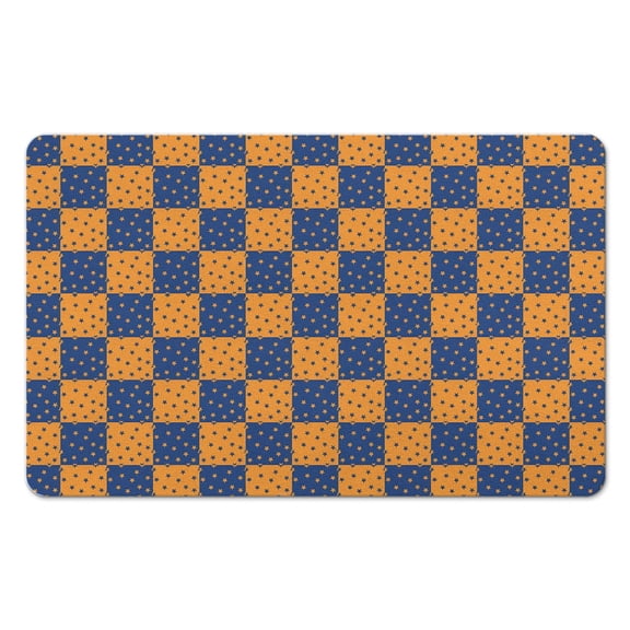 Stylish Long Bath Mat: Checkered, Non-Slip Bathroom Runner Rug. Soft, Absorbent Microfiber. Machine Washable Floor Mats for Bathtub Showers, 20x32in