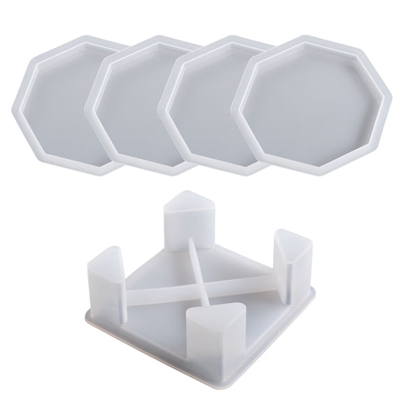 Stylish Lovely Octagonals Coasters Mould in Sturdy Silicone Materials Portable for Household and Supplies Use