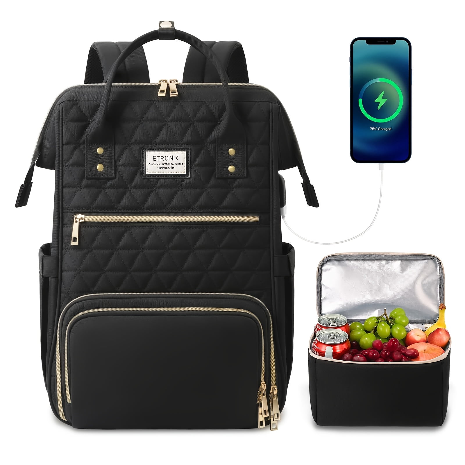 [Stylish Lunch Backpack] For Women & Men | 17.3" Laptop Backpack with ...