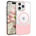thumbnail image 1 of Stylish Magnetic Case for Apple iPhone 14 Plus, Compatible with Magsafe Slim Fit Transparent Clear Scratch Resistance Shockproof Drop Protection Bumper Rugged Minimalist Case for Women Men,Pink, 1 of 8