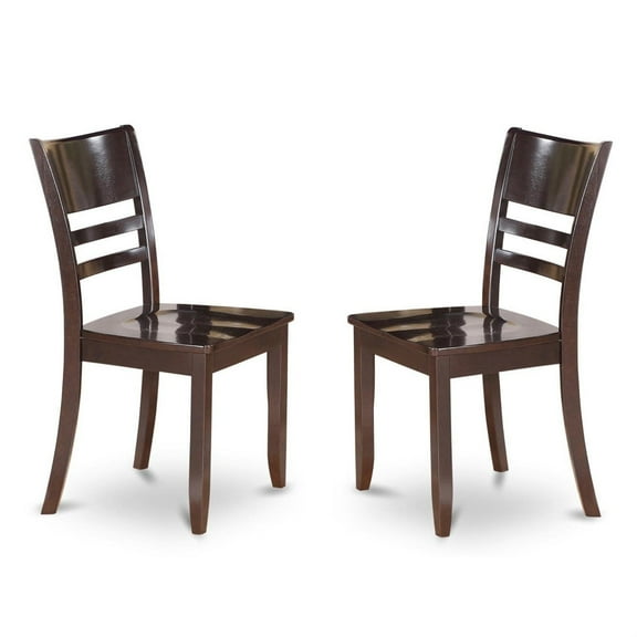 Stylish Mahogany Kitchen Chairs - Versatile & Sturdy Dining Room Chairs with Customizable Cappuccino Wood Seat - Set of 2
