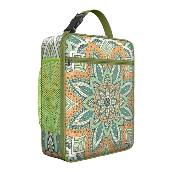 Stylish Mandala Soft Cooler Bag – Psychedelic Insulated Lunch Tote for Hiking, Work, and Daily Meals
