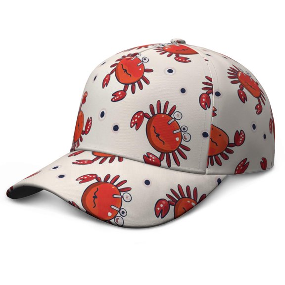 Stylish Marine Adorable Crab Women's Baseball Cap Summer Dad Hat for Beach Vacation Hiking