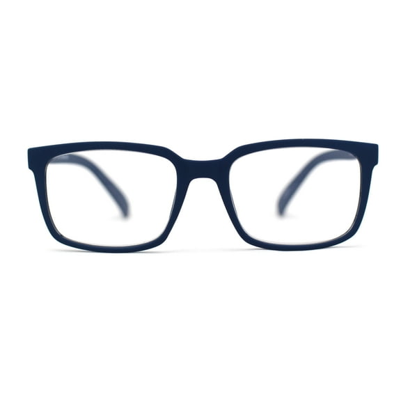 Stylish Matte Finish Rectangle Plastic Reading Glasses Blue +2.25