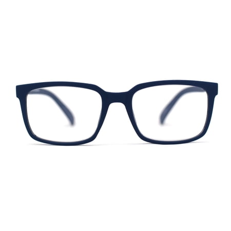Stylish Matte Finish Rectangle Plastic Reading Glasses Blue +2.75