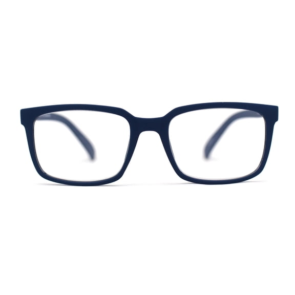 Stylish Matte Finish Rectangle Plastic Reading Glasses Blue +3.0