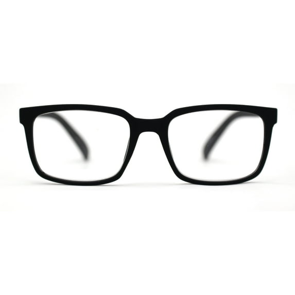 Stylish Matte Finish Rectangle Plastic Reading Glasses Matte Black +2.75