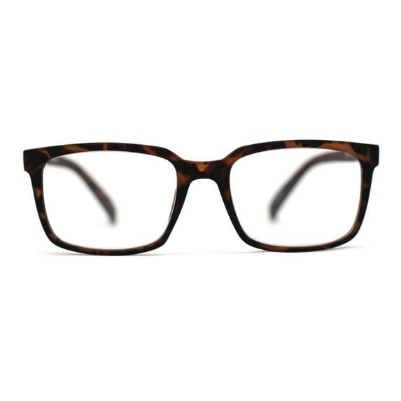 Stylish Matte Finish Rectangle Plastic Reading Glasses Matte Tortoise +1.5